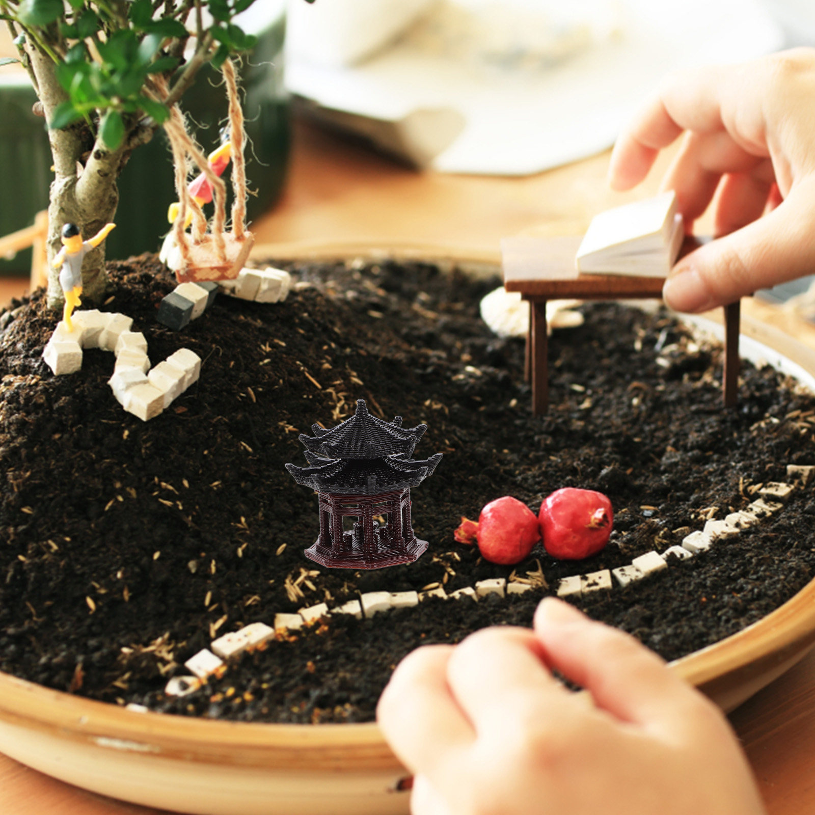 زينة بلاستيكية أنيقة على شكل ج - مراجعة Bonsai Garden Chinese Garden وسعره