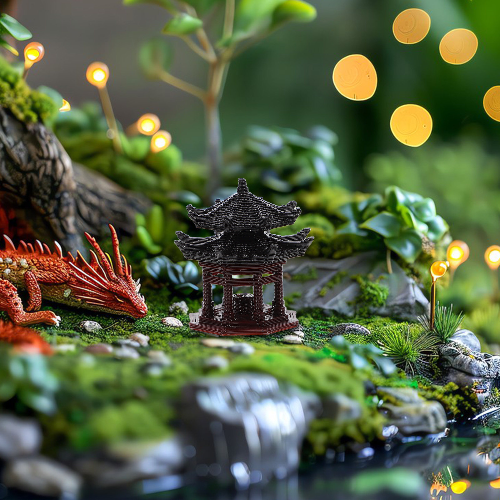زينة بلاستيكية أنيقة على شكل ج - مراجعة Bonsai Garden Chinese Garden وسعره